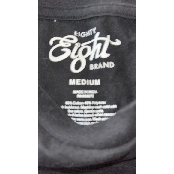 ✨Mens Eighty Eight Brand Black Crew Neck Short Sleeve T-Shirt Size Medium - Picture 2 of 2